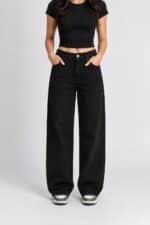 Ocean Black Semi-Baggy Jeans for Women