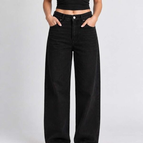 Ocean Black Semi-Baggy Jeans for Women