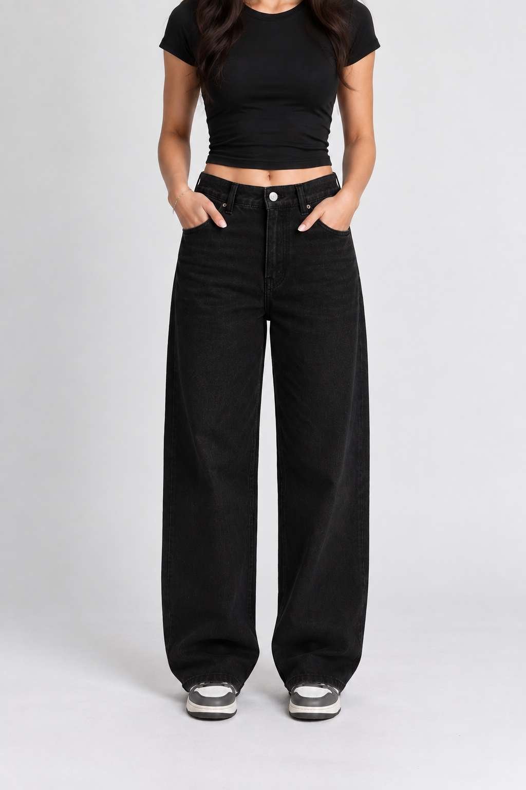 1-1-1.jpg Ocean Black Semi-Baggy Jeans for Women - Image 1