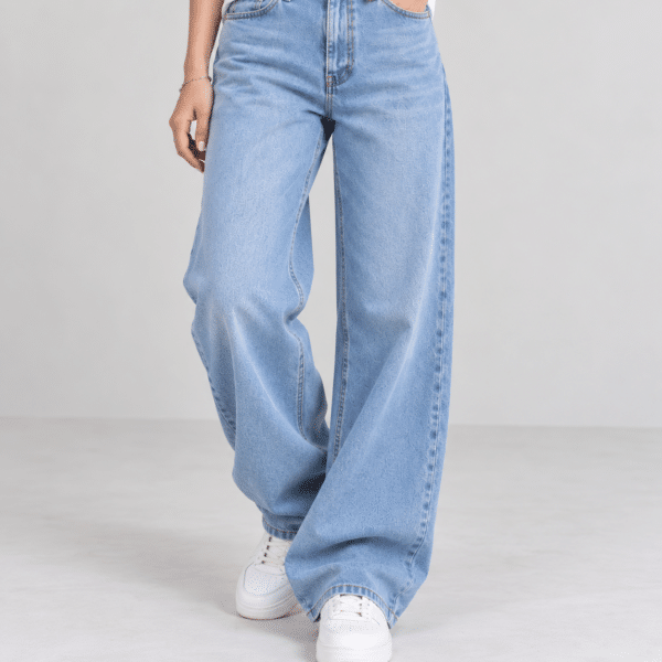 Light Blue Denim Semi-Baggy Jeans for Women