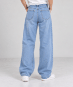 Light Blue Denim Semi-Baggy Jeans for Women - Image 4