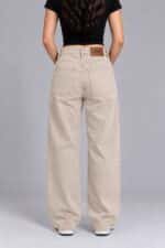 Muddy Beige Semi-Baggy Jeans for Women - Image 2