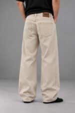 Muddy Beige Semi-Baggy Jeans for Men - Image 2
