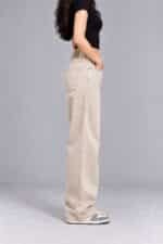Muddy Beige Semi-Baggy Jeans for Women - Image 3