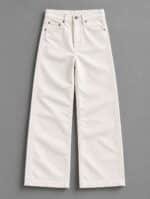 Cream White Semi-Baggy Jeans for Men - Image 3