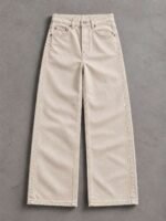Muddy Beige Semi-Baggy Jeans for Women - Image 4