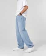 Light Blue Denim Semi-Baggy Jeans for Men - Image 5